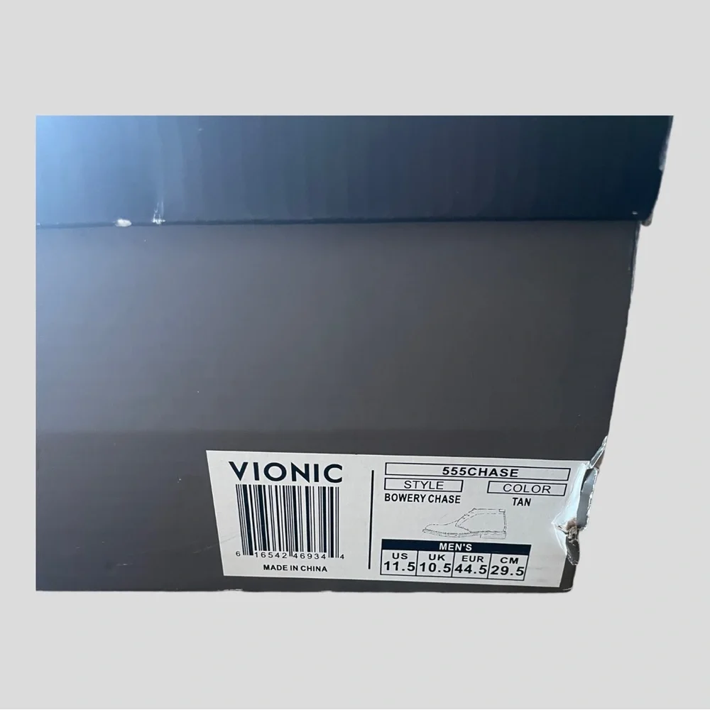 New! VIONIC BOWERY CHASE TAN BOOTS SIZE 11.5